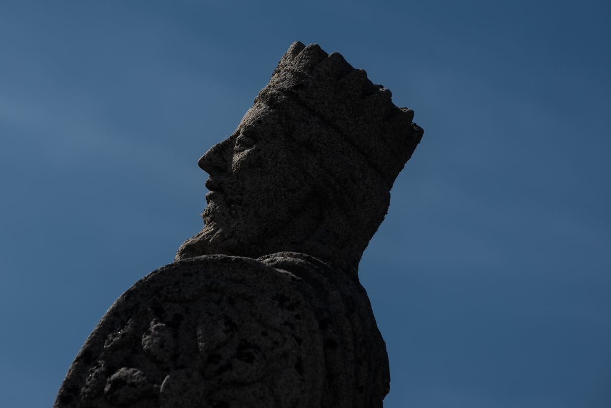 Estátua de D. Afonso Henriques, no Centro de Interpretação do Jardim do Paço Episcopal, 07-05-2023, no Concelho de Castelo Branco.  FOTO BRUNO PIRES /  SLIDESHOW